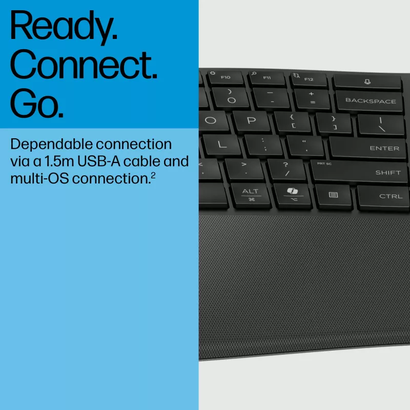 HP 485 Comfort Wired klawiatura Full-size USB Membrane with Wrist Rest