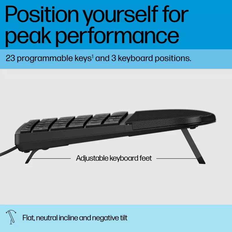 HP 485 Comfort Wired klawiatura Full-size USB Membrane with Wrist Rest