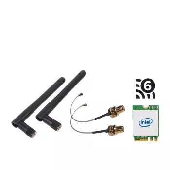 Shuttle WLN-M3 – zestaw WLAN do serii Edge PC SPCEL, karta Intel WLAN M.2 (ax)/Bluetooth, zawiera kable i anteny zewnętrzne