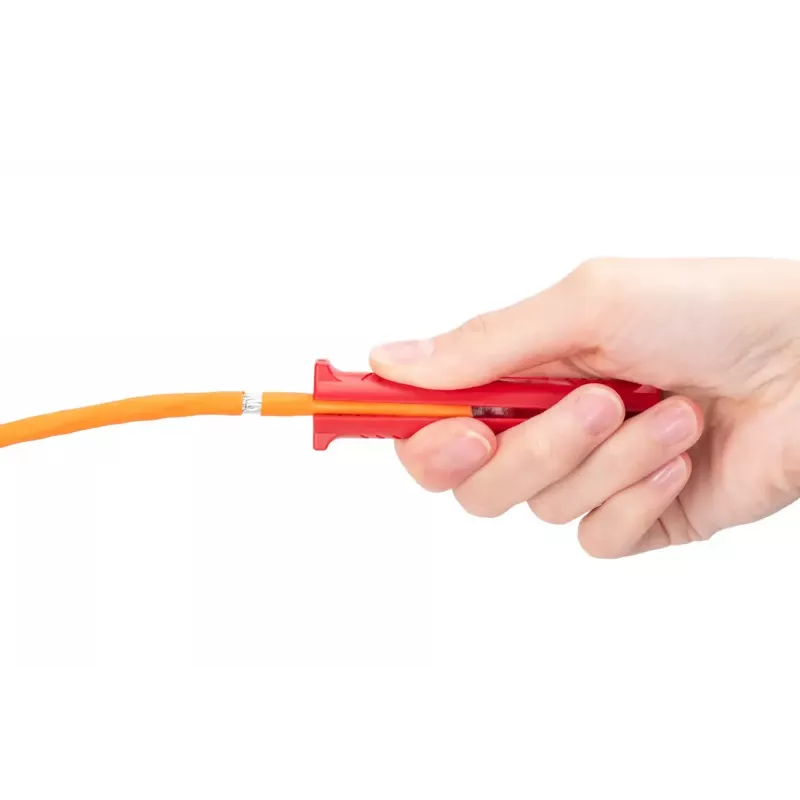 Narzędzie do zdejmowania izolacji z kabli danych DIGITUS DN-94001-1353 — zakres zdejmowania 5 mm–15 mm, maks. średnica kabla 15 mm, czerwony