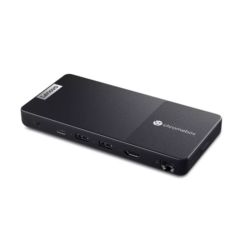 Mini PC Lenovo Chromebox Micro — Intel Celeron N4500, 1.1–2.8 GHz, 8 GB LPDDR4x, 32 GB eMMC, ChromeOS, Czarny