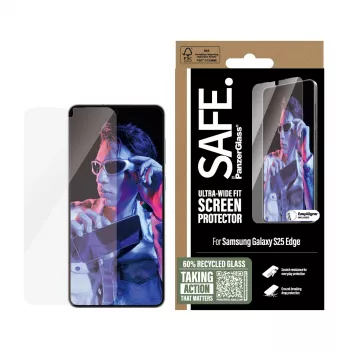 PanzerGlass SAFE. by ® Samsung S25 Edge Ultra-Wide Fit Folia ochronna Odporna na zarysowania i wstrząsy