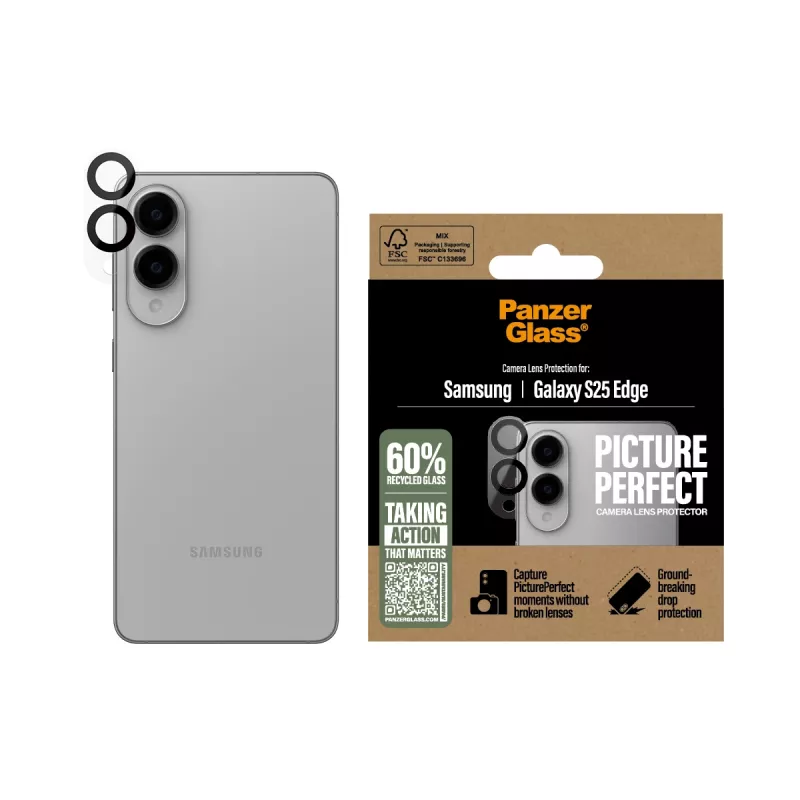 Camera Lens Protector PanzerGlass Samsung Galaxy S25 Edge Scratch Shock Resistant