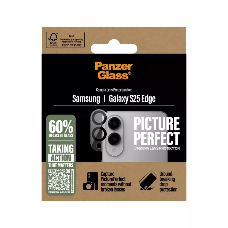 Camera Lens Protector PanzerGlass Samsung Galaxy S25 Edge Scratch Shock Resistant
