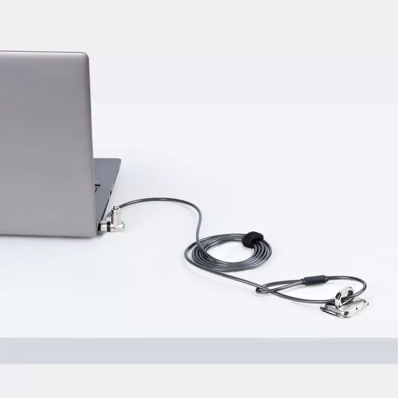 Uniwersalna linka zabezpieczająca do laptopa StarTech.com, 2 m, linka zabezpieczająca do notebooków kompatybilna z Noble Wedge/Nano/K-Slot, linka z zamkiem na klucz, przeciwkradzieżowa, trudnotnąca linka ze stali węglowej