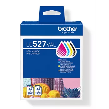 Zestaw wkładów atramentowych Brother LC527VAL CMYK – 1×1300, 3×900 stron