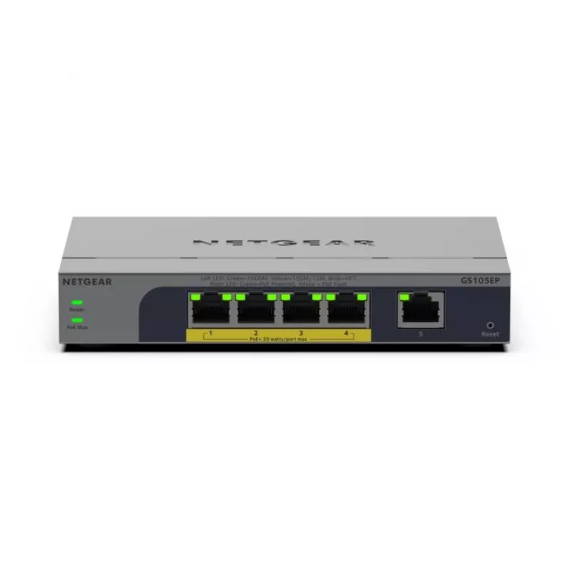 NETGEAR GS105EP Niezarządzalny Gigabit Ethernet (10/100/1000) Power over Ethernet (PoE) Szary