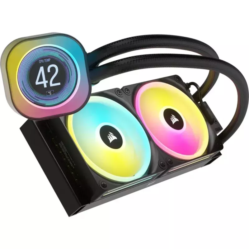 Corsair iCUE LINK H100i LCD RGB chłodzenie wodne AIO do procesora, 240 mm