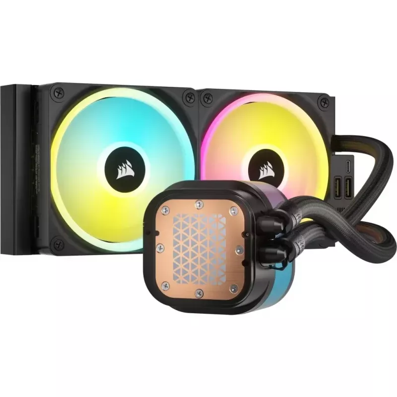 Corsair iCUE LINK H100i LCD RGB chłodzenie wodne AIO do procesora, 240 mm