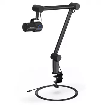 Mikrofon PC ENDORFY Solum Studio — USB przewodowy, 24-bit/96 kHz, 20–20000 Hz, regulowany uchwyt stołowy, sterowanie dotykowe, wyjście słuchawkowe, czarny
