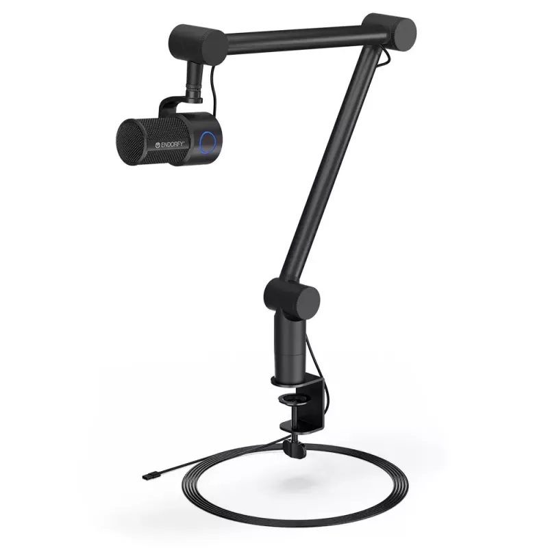 Mikrofon PC ENDORFY Solum Studio — USB przewodowy, 24-bit/96 kHz, 20–20000 Hz, regulowany uchwyt stołowy, sterowanie dotykowe, wyjście słuchawkowe, czarny