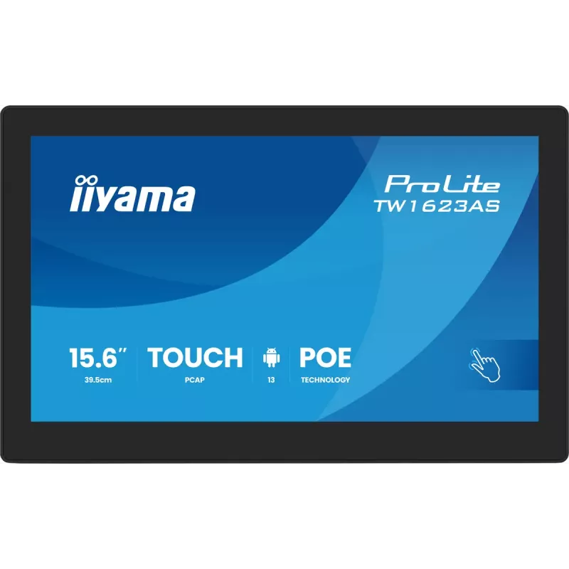 Monitor komputerowy iiyama TW1623AS-B3P 39,6 cm (15,6 cala) 1920 x 1080 pikseli Full HD LED z ekranem dotykowym, czarny