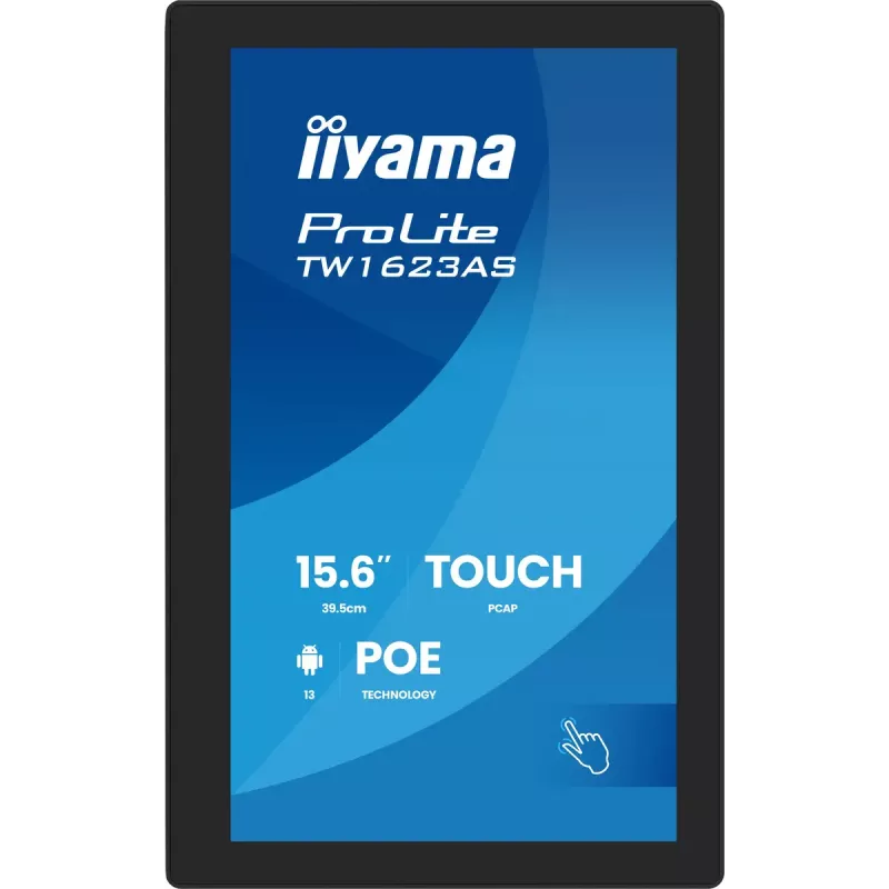 Monitor komputerowy iiyama TW1623AS-B3P 39,6 cm (15,6 cala) 1920 x 1080 pikseli Full HD LED z ekranem dotykowym, czarny