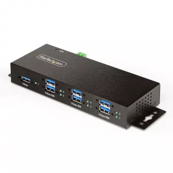 StarTech.com 5G7AINDRM-USB-A-HUB koncentrator interfejsów USB 3.2 Gen 1 (3.1 Gen 1) Type-B 5000 Mbit/s Czarny