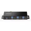 StarTech.com 5G7AINDRM-USB-A-HUB koncentrator interfejsów USB 3.2 Gen 1 (3.1 Gen 1) Type-B 5000 Mbit/s Czarny
