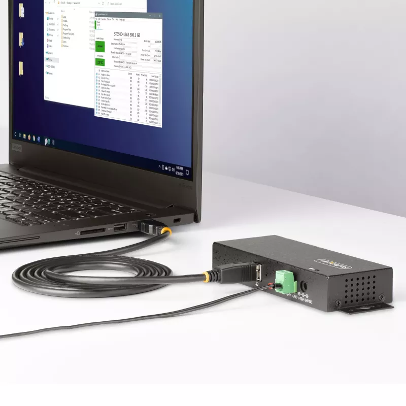 StarTech.com 5G7AINDRM-USB-A-HUB koncentrator interfejsów USB 3.2 Gen 1 (3.1 Gen 1) Type-B 5000 Mbit/s Czarny