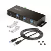 StarTech.com 5G7AINDRM-USB-A-HUB koncentrator interfejsów USB 3.2 Gen 1 (3.1 Gen 1) Type-B 5000 Mbit/s Czarny
