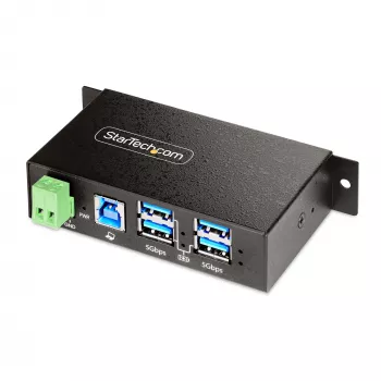 StarTech.com 5G4AINDRM-USB-A-HUB koncentrator interfejsu USB 3.2 Gen 1 (3.1 Gen 1) Type-B 5000 Mbit/s Czarny