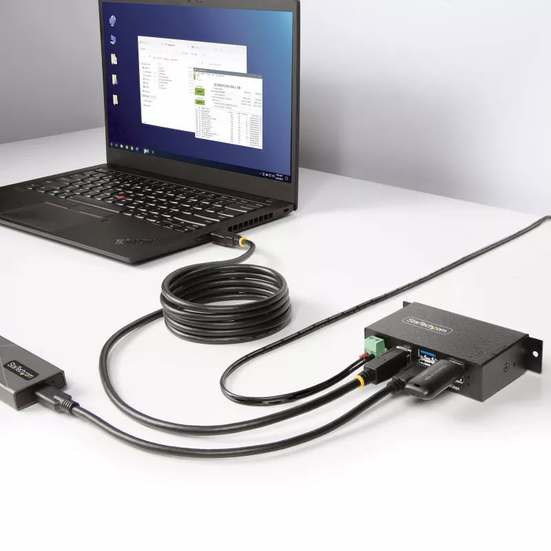 StarTech.com 5G4AINDRM-USB-A-HUB koncentrator interfejsu USB 3.2 Gen 1 (3.1 Gen 1) Type-B 5000 Mbit/s Czarny