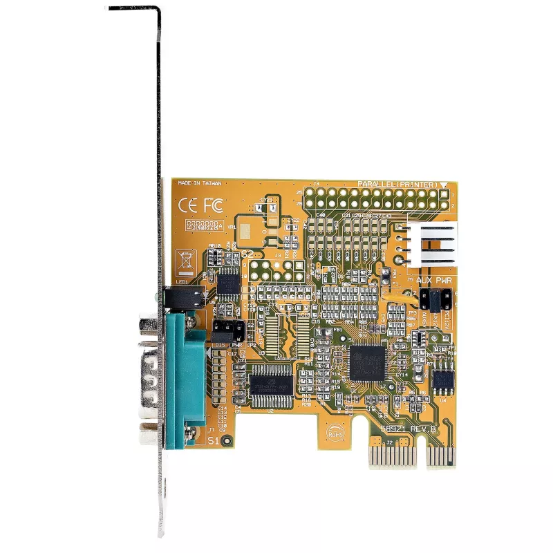 StarTech.com karta rozszerzeń PCI Express z portem szeregowym, PCIe na RS232 (DB9) karta interfejsu szeregowego, karta szeregowa PC z UART 16C1050, standardowe lub niskoprofilowe wsporniki, podtrzymanie COM, Windows i Linux