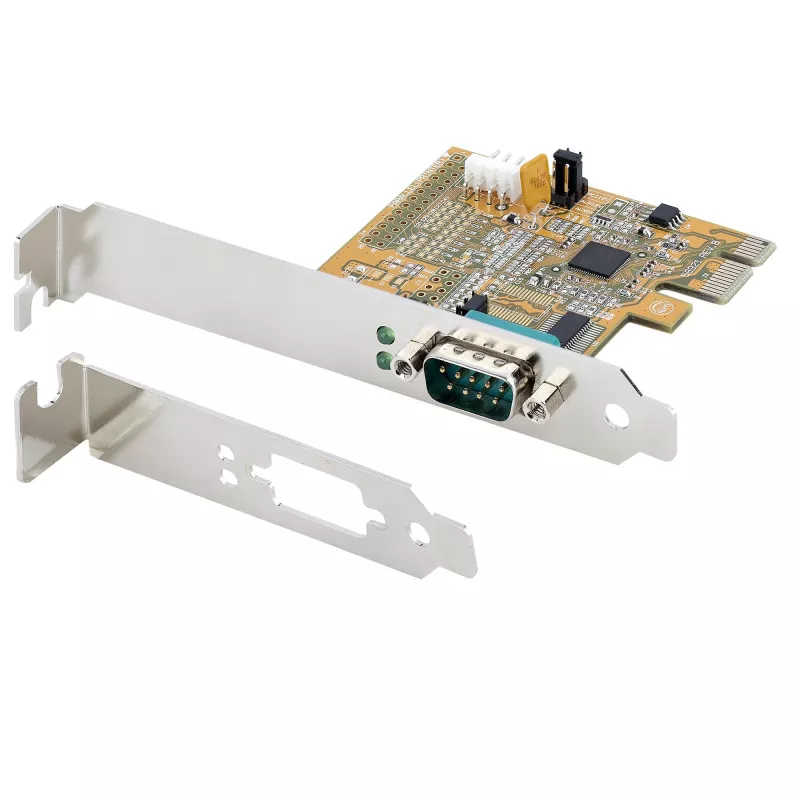 StarTech.com karta rozszerzeń PCI Express z portem szeregowym, PCIe na RS232 (DB9) karta interfejsu szeregowego, karta szeregowa PC z UART 16C1050, standardowe lub niskoprofilowe wsporniki, podtrzymanie COM, Windows i Linux