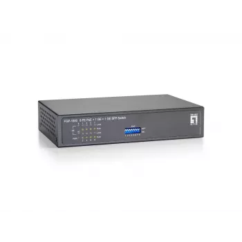 LevelOne 10-portowy szybki przełącznik Ethernet PoE, 1 x Gigabit RJ45, 1 x Gigabit SFP, 8 wyjść PoE, 120 W