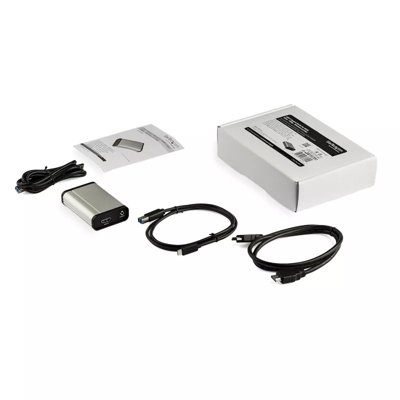StarTech.com Urządzenie do przechwytywania wideo HDMI na USB-C 1080p 60 kl./s - UVC - Zewnętrzny adapter USB 3.0 Type-C do przechwytywania/transmisji na żywo - Rejestrator audio/wideo HDMI - Współpracuje z USB-C/USB-A/Thunderbolt 3 - TAA