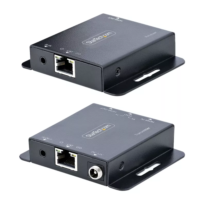 StarTech.com Przedłużacz HDMI 4K przez kabel Ethernet CAT6/CAT5, Przedłużacz wideo 4K 30 Hz lub 1080p 60 Hz, HDMI przez kabel Ethernet, Zestaw nadajnika i odbiornika HDMI, Pilot IR