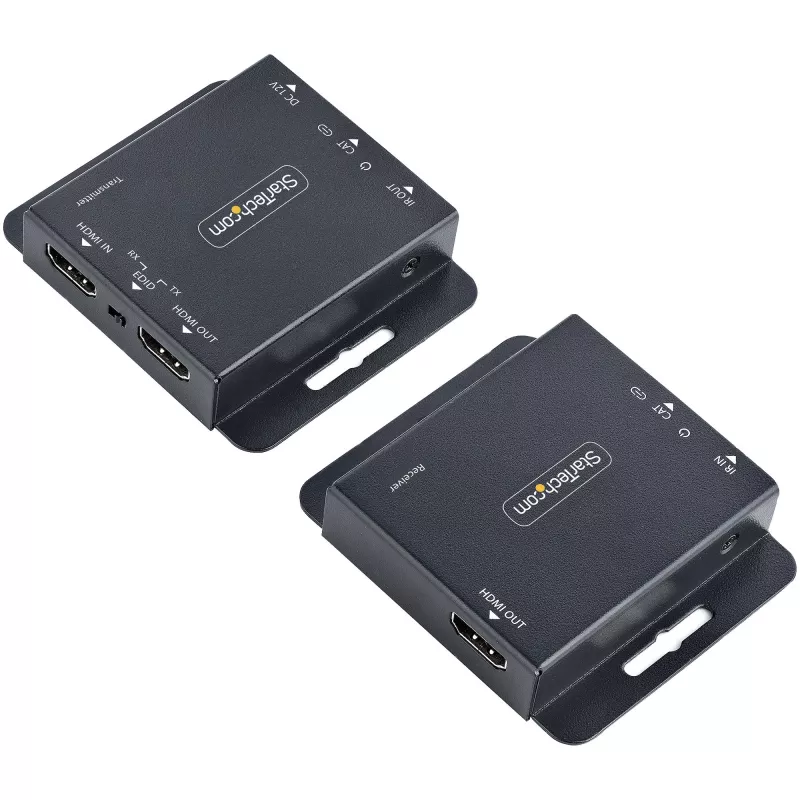 StarTech.com Przedłużacz HDMI 4K przez kabel Ethernet CAT6/CAT5, Przedłużacz wideo 4K 30 Hz lub 1080p 60 Hz, HDMI przez kabel Ethernet, Zestaw nadajnika i odbiornika HDMI, Pilot IR