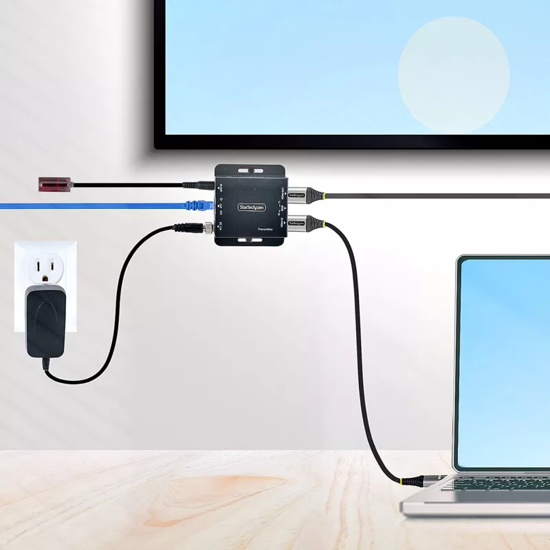 StarTech.com Przedłużacz HDMI 4K przez kabel Ethernet CAT6/CAT5, Przedłużacz wideo 4K 30 Hz lub 1080p 60 Hz, HDMI przez kabel Ethernet, Zestaw nadajnika i odbiornika HDMI, Pilot IR