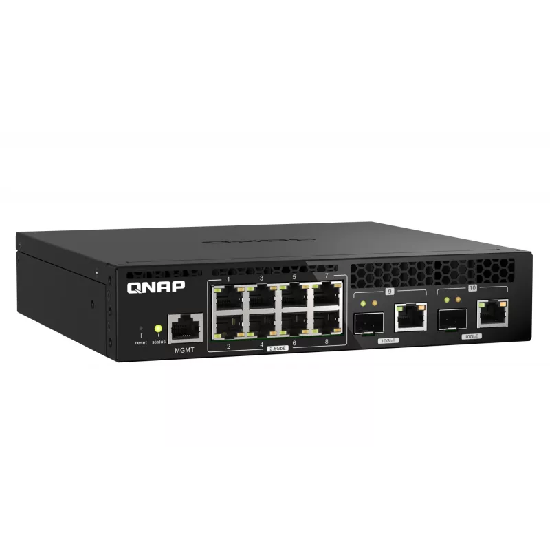 QNAP QSW-M2108R-2C przełącznik sieciowy Zarządzalny L2 2.5G Ethernet (100/1000/2500) Power over Ethernet (PoE) Czarny