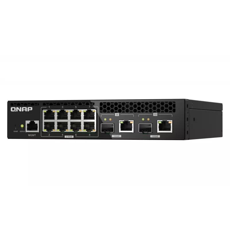 QNAP QSW-M2108R-2C przełącznik sieciowy Zarządzalny L2 2.5G Ethernet (100/1000/2500) Power over Ethernet (PoE) Czarny