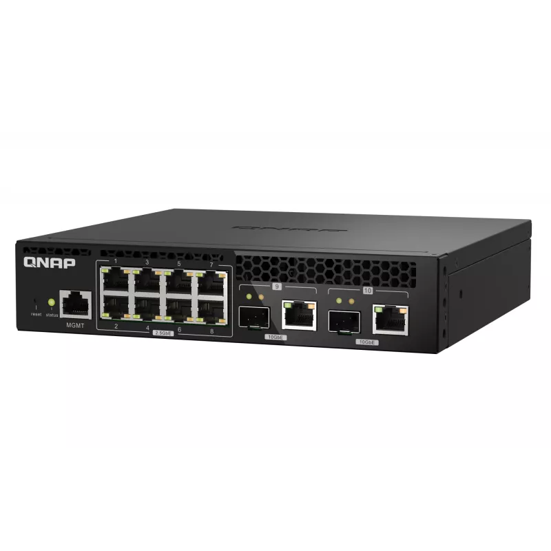 QNAP QSW-M2108R-2C przełącznik sieciowy Zarządzalny L2 2.5G Ethernet (100/1000/2500) Power over Ethernet (PoE) Czarny
