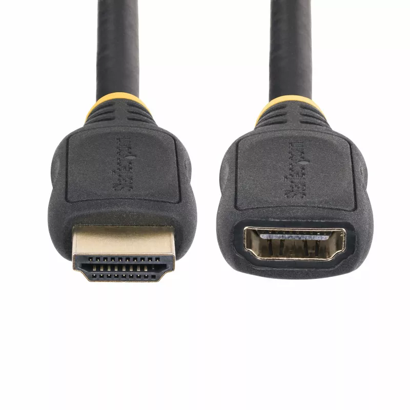 StarTech.com Kabel przedłużający HDMI 2.0 18 cali (0,5 m), High Speed, oszczędzający port HDMI, 4K 60 Hz, męski na żeński, przedłużacz HDMI, M/F