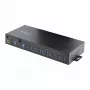 StarTech.com 16-portowy przemysłowy hub USB 5 Gb/s z zasilaczem, metalowa obudowa, możliwość montażu, ochrona ESD, zasilanie przez listwę zaciskową, ładowanie USB, przełącznik między dwoma hostami – TAA