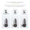 StarTech.com 3-w-1 uniwersalna linka blokująca do laptopa 6,6 stóp (2 m), linka zamykana na klucz systemem Master Key, zabezpieczenie komputera, kompatybilna z Noble Wedge®/Nano/K-Slot; antykradzieżowa linka odporna na przecięcie