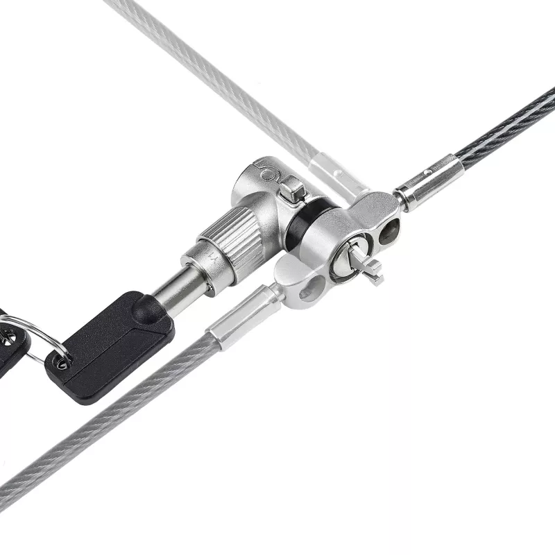 StarTech.com 3-w-1 uniwersalna linka blokująca do laptopa 6,6 stóp (2 m), linka zamykana na klucz systemem Master Key, zabezpieczenie komputera, kompatybilna z Noble Wedge®/Nano/K-Slot; antykradzieżowa linka odporna na przecięcie