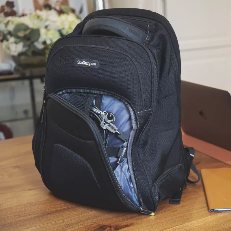 StarTech.com 3-w-1 uniwersalna linka blokująca do laptopa 6,6 stóp (2 m), linka zamykana na klucz systemem Master Key, zabezpieczenie komputera, kompatybilna z Noble Wedge®/Nano/K-Slot; antykradzieżowa linka odporna na przecięcie