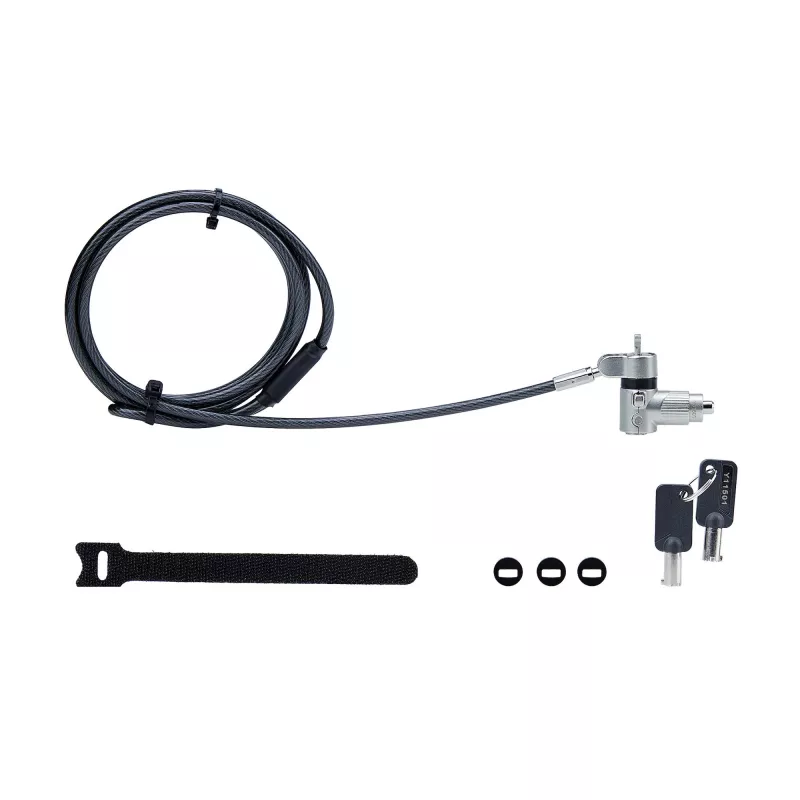 StarTech.com 3-w-1 uniwersalna linka blokująca do laptopa 6,6 stóp (2 m), linka zamykana na klucz systemem Master Key, zabezpieczenie komputera, kompatybilna z Noble Wedge®/Nano/K-Slot; antykradzieżowa linka odporna na przecięcie