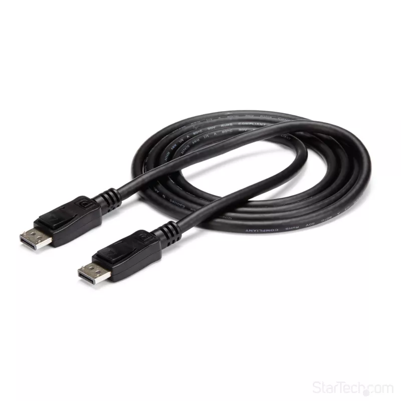 Kabel StarTech.com DisplayPort 1.2 1,8 m (2 m) – 4K x 2K Ultra HD z certyfikatem VESA – kabel DP do DP do monitora – przewód wideo/wyświetlacza DP – zatrzaskowe złącza DP