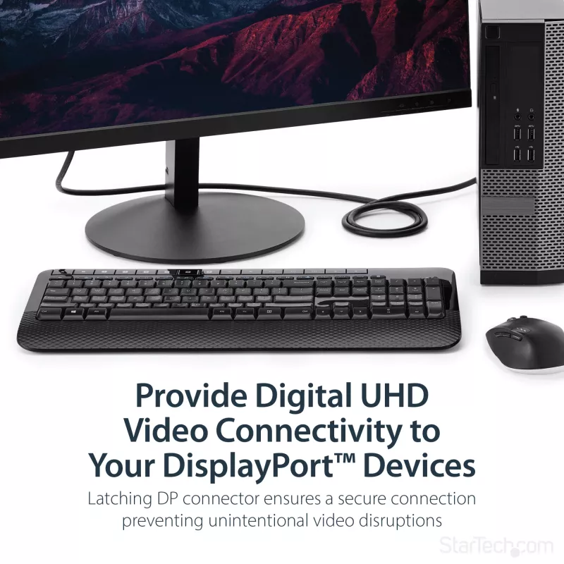 Kabel StarTech.com DisplayPort 1.2 1,8 m (2 m) – 4K x 2K Ultra HD z certyfikatem VESA – kabel DP do DP do monitora – przewód wideo/wyświetlacza DP – zatrzaskowe złącza DP