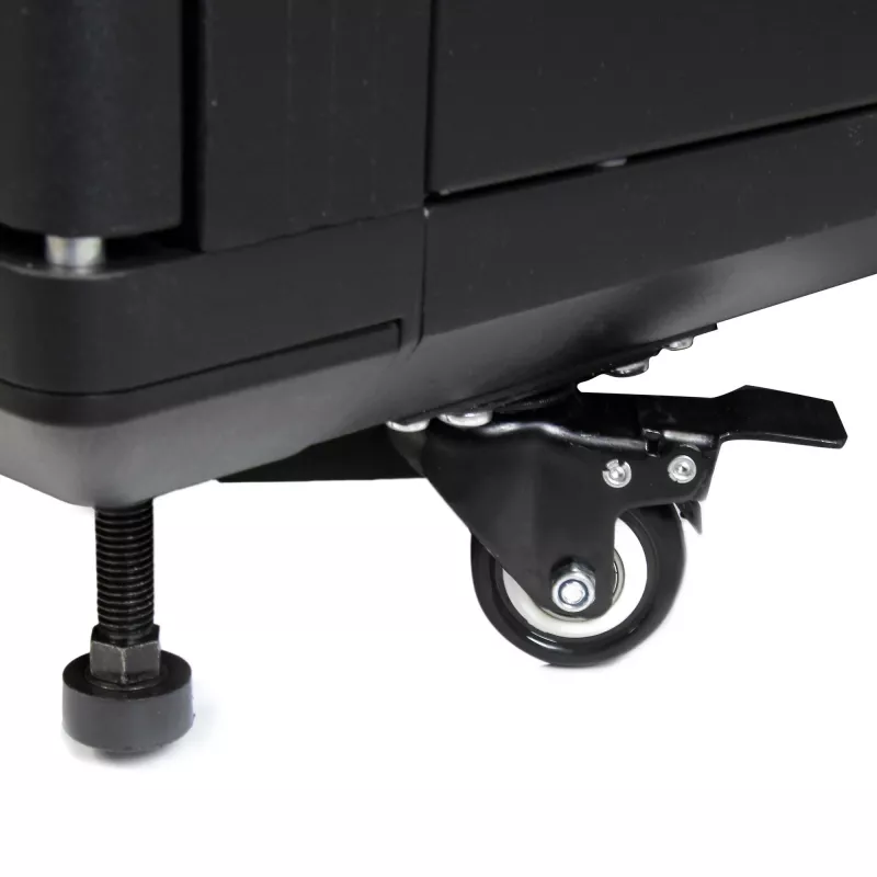StarTech.com 4-słupkowa szafa rack 12U do serwerów, zamykana 19-calowa szafa do przechowywania danych dla sprzętu komputerowego / AV / IT, szafa sieciowa do biura / domu z kółkami i regulowanymi szynami montażowymi