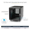 StarTech.com 4-słupkowa szafa rack 12U do serwerów, zamykana 19-calowa szafa do przechowywania danych dla sprzętu komputerowego / AV / IT, szafa sieciowa do biura / domu z kółkami i regulowanymi szynami montażowymi