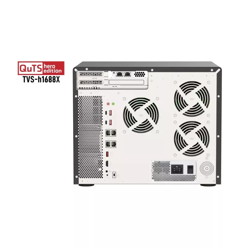 QNAP TVS-h1688X NAS Tower Intel® Xeon® W-1250 32 GB DDR4 0 TB QuTS hero Czarny