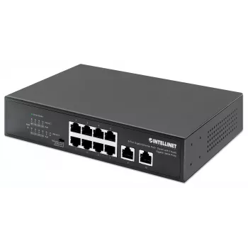 Intellinet 8-portowy gigabitowy przełącznik Ethernet PoE+ z 2 portami uplink o mocy 120 W