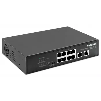 Intellinet 8-portowy gigabitowy przełącznik Ethernet PoE+ z 2 portami uplink o mocy 120 W