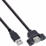 adapter kablowya InLine USB 2.0 Typ A męski / A żeński do wspornika slotu, 0,6 m