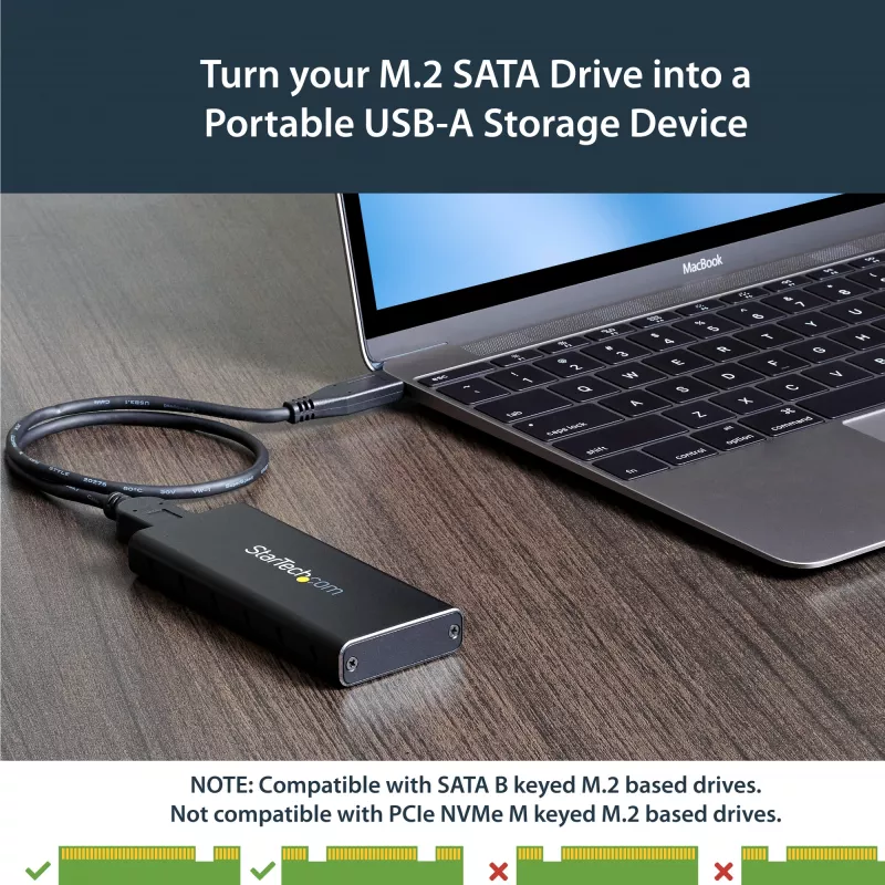Obudowa na dysk SSD M.2 StarTech.com do dysków M.2 SATA – USB 3.1 (10 Gb/s) z kablem USB-C