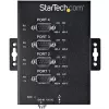 StarTech.com 4-portowy koncentrator szeregowy USB do RS232/RS485/RS422 – przemysłowy konwerter szeregowy USB 2.0 na DB9 – stopień ochrony IP30 – metalowy koncentrator szeregowy do montażu na szynie DIN – ochrona ESD 15 kV