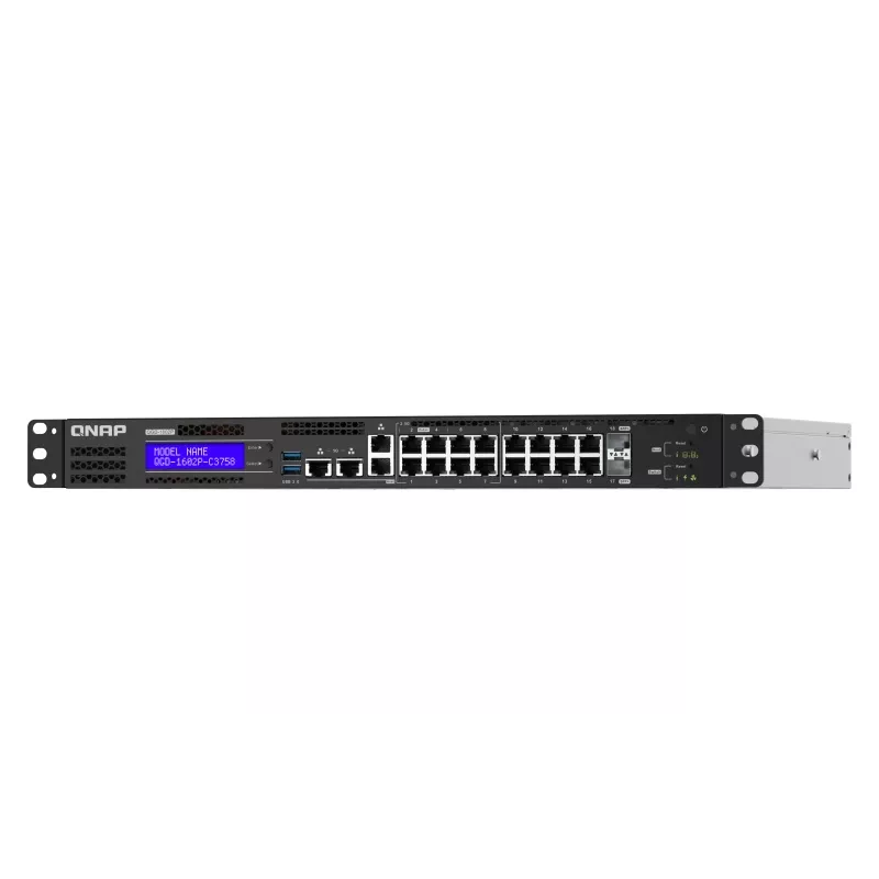 QNAP QGD-1602P Zarządzany przełącznik L2 Gigabit Ethernet (10/100/1000) Power over Ethernet (PoE) 1U Czarny, Szary